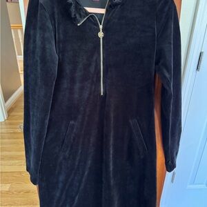 Lilly Pulitzer Black Velour Popover dress